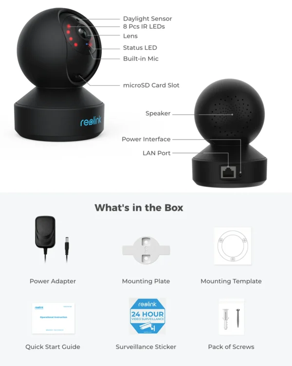 Câmera Wi-Fi 4MP Reolink E1 Pro – Visão 360º e Detecção Inteligente - Image 23