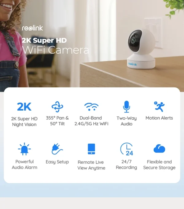 Câmera Wi-Fi 4MP Reolink E1 Pro – Visão 360º e Detecção Inteligente - Image 10